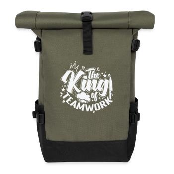 The King of Teamwork - Rolltop Rucksack - Olive/Schwarz - Vorne