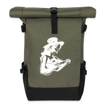 Ukulele Liebhaberin - Rolltop Rucksack - Olive/Schwarz - Vorne