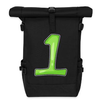 Number 1 Green - Roll Top Backpack - black - Front