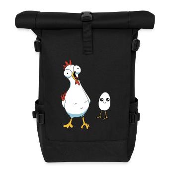 Poule, poule, oeuf, oeufs, poussin, bébé, volaille, poulets - Sac à dos roll top - noir - Devant