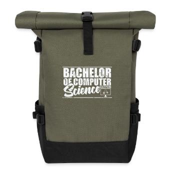 Bachelor of Computer Science Computertechnologie - Rolltop Rucksack - Olive/Schwarz - Vorne
