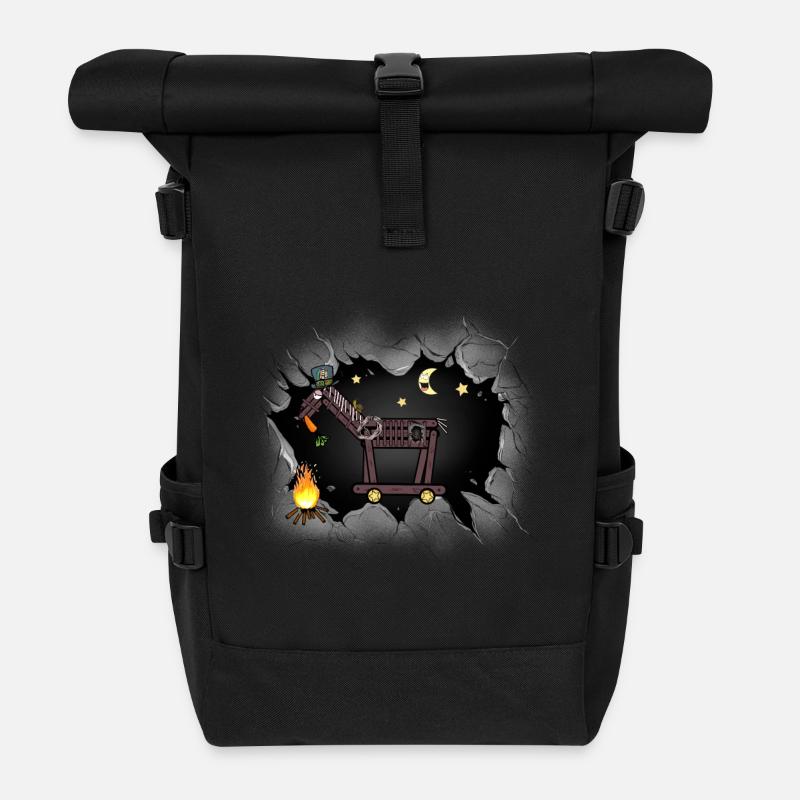 Pferde Pferd Westernpferd Halloween Lagerfeuer - Rolltop Rucksack - Schwarz