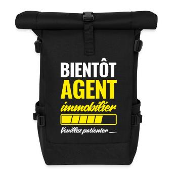 Bald Immobilienmakler bitte warten - Rolltop Rucksack - Schwarz - Vorne