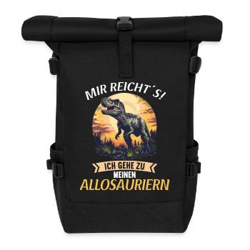 Allosaurier Allosaurus - Rolltop Rucksack - Schwarz - Vorne