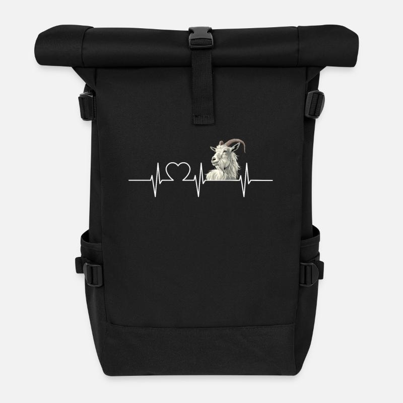 Alpine Goat Bergziegen Bergziege - Rolltop Rucksack - Schwarz