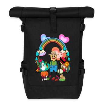 Peanut Farmer Farmers Germany Flags Vegetables - Roll Top Backpack - black - Front