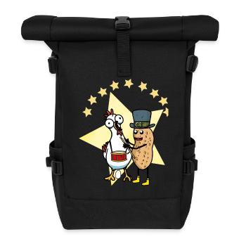 Peanut Chicken Taming Domteur Zirhus Egg Drum - Roll Top Backpack - black - Front