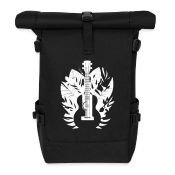 Ukulele Cartoon Look - Roll Top Backpack - black - Front
