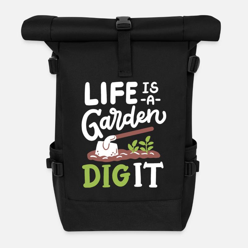 Garten Gartenarbeit - Rolltop Rucksack - Schwarz