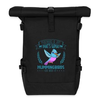 Federn und Freude - Kolibri - Rolltop Rucksack - Schwarz - Vorne