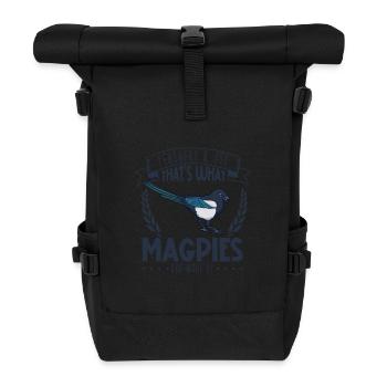 Federn und Freude - Elster - Rolltop Rucksack - Schwarz - Vorne