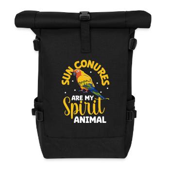 Favorite animal - Sun parakeet - Roll Top Backpack - black - Front