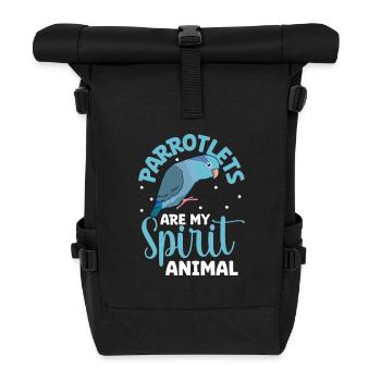 Favorite animal - Sparrow parrot - Roll Top Backpack - black - Front