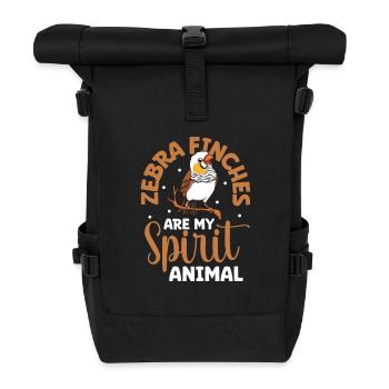 Favourite animal - Zebra finch - Roll Top Backpack - black - Front