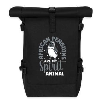 Favorite animal - African penguin - Roll Top Backpack - black - Front