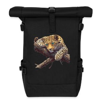 Amur Leopard Amurleoparden Amurleopard - Roll Top Backpack - black - Front