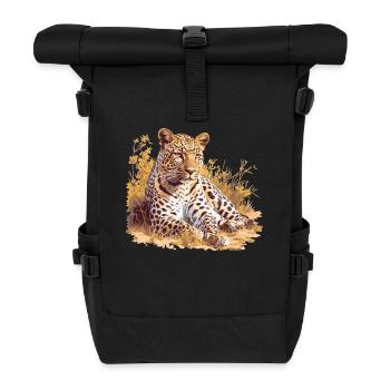 Amur Leopard Amurleoparden Amurleopard - Roll Top Backpack - black - Front