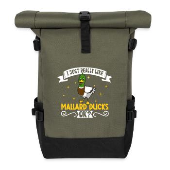 I love my mallard - Roll Top Backpack - olive/black - Front