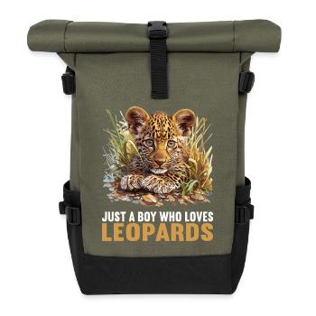 Leoparden Leopard - Roll Top Backpack - olive/black - Front