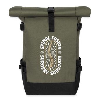 Rücken OP Überlebender - Rolltop Rucksack - Olive/Schwarz - Vorne