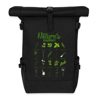 Healing powers of nature - medicinal plants - Roll Top Backpack - black - Front