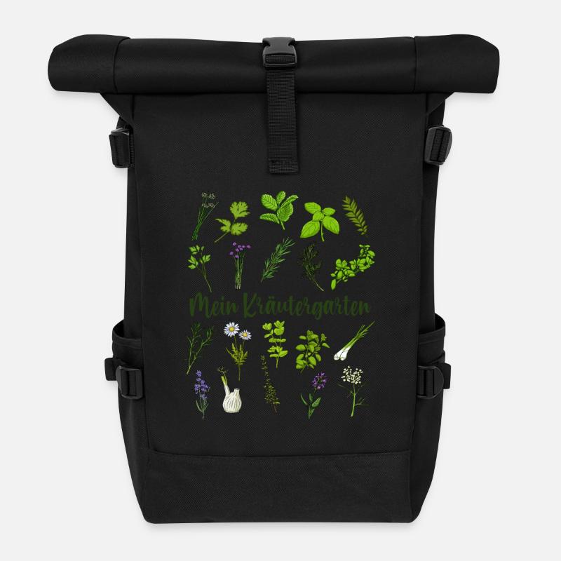 Mon jardin d’herbes aromatiques - Herbes aromatiques - Sac à dos roll top - noir