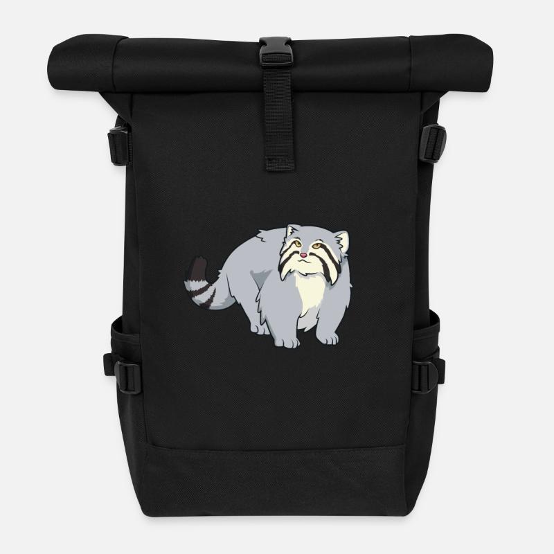 Kawaii Manul - Rolltop Rucksack - Schwarz