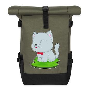 Noeud papillon chat - Sac à dos roll top - olive/noir - Devant