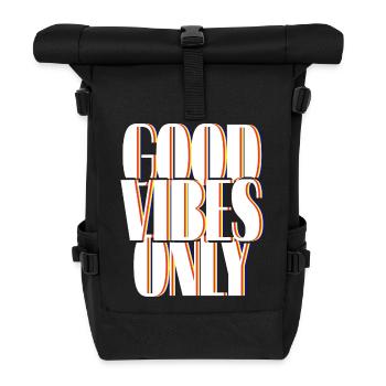 Positive vibes only in the 80s - Roll Top Backpack - black - Front