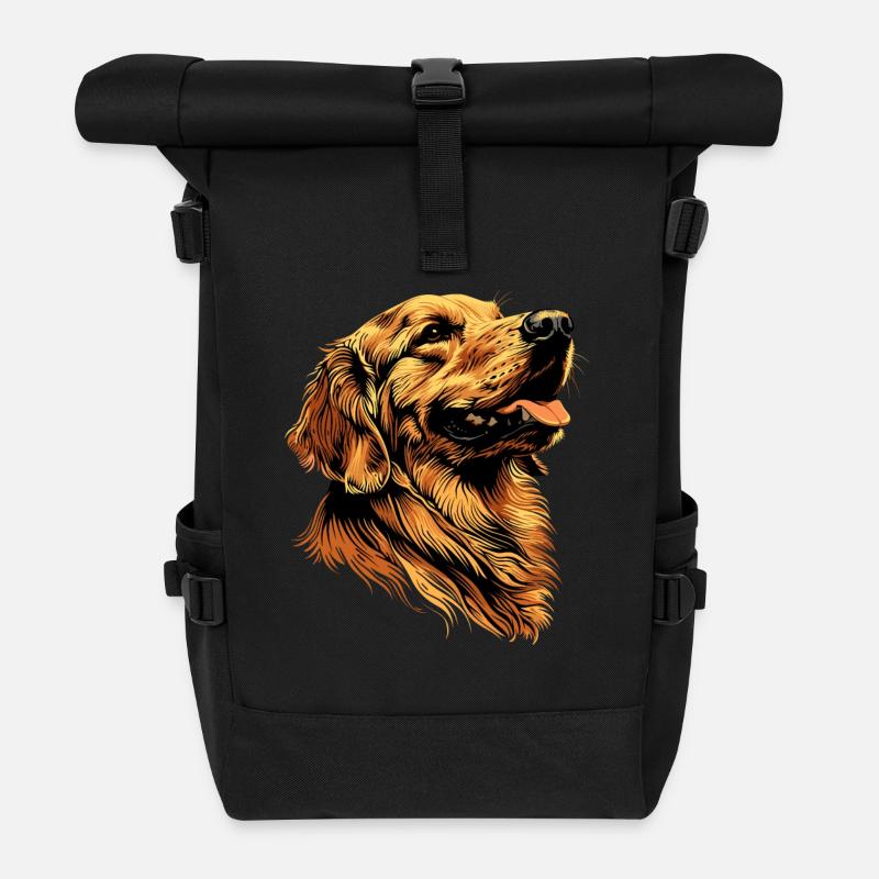Golden Retriever Dog Dog Mom Dogs Lover - Roll Top Backpack - black