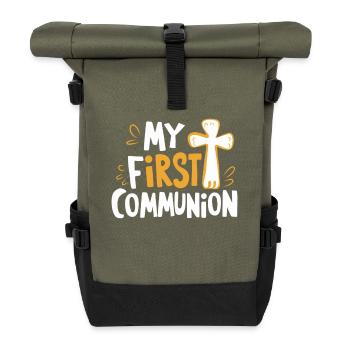 Ma première communion Conception solennelle - Sac à dos roll top - olive/noir - Devant