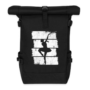 Dessin de danseuse de ballet - Sac à dos roll top - noir - Devant