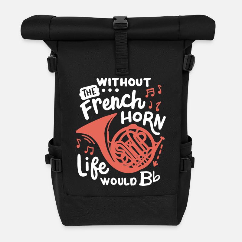 Waldhornspieler Hornist - Rolltop Rucksack - Schwarz