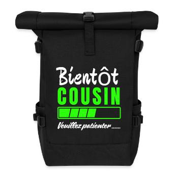 Bald Cousine Bitte warten - Rolltop Rucksack - Schwarz - Vorne