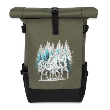 Licornes des bois Licorne Cheval mystique Chevaux - Sac à dos roll top - olive/noir - Devant