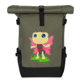 Butterfly Bow Tie - Roll Top Backpack - olive/black - Front