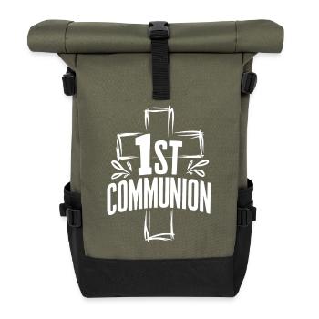Conception de la croix de première communion - Sac à dos roll top - olive/noir - Devant