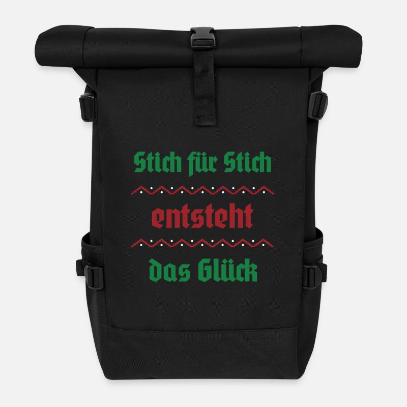 Point par point, le bonheur surgit - Sac à dos roll top - noir