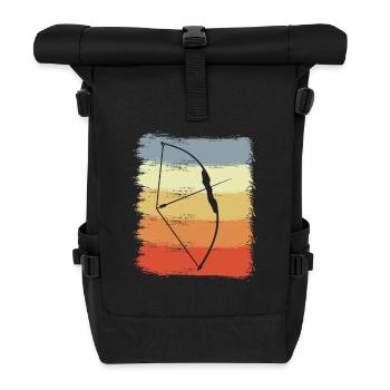 Vintage Bogen und Pfeil - Rolltop Rucksack - Schwarz - Vorne