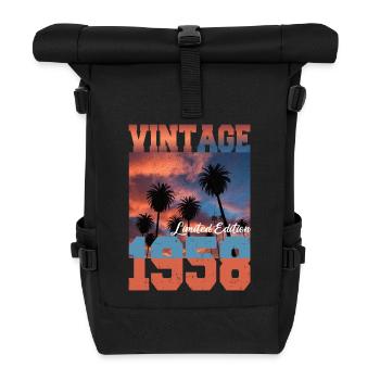 1958 Vintage Edition Limitée Palmiers Né en 1958 - Sac à dos roll top - noir - Devant