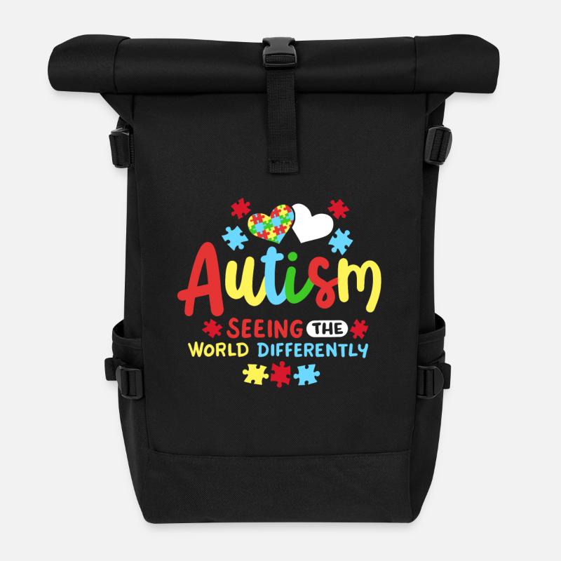 Autismus Bewusstsein autistische Kinder - Rolltop Rucksack - Schwarz