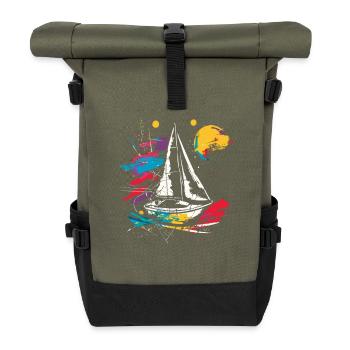 Graphic Sailing - Roll Top Backpack - olive/black - Front