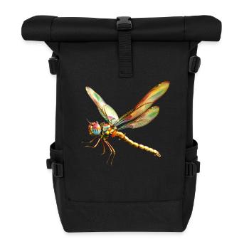 Libelle Dragonfly Bunte Flügel Süße Libellen - Rolltop Rucksack - Schwarz - Vorne