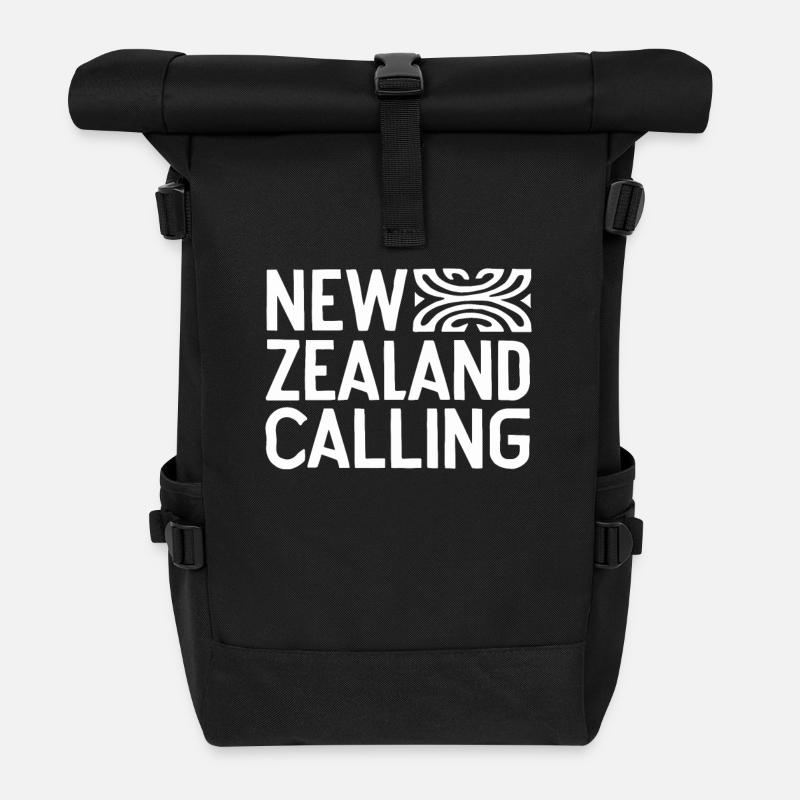 Appels de la Nouvelle-Zélande - Souvenir Nouvelle-Zélande - Sac à dos roll top - noir