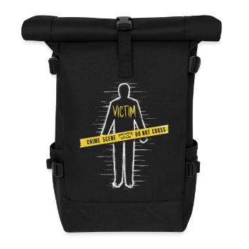 Victim Murder Mystery Dinner Outfit: Crime Scene - Roll Top Backpack - black - Front