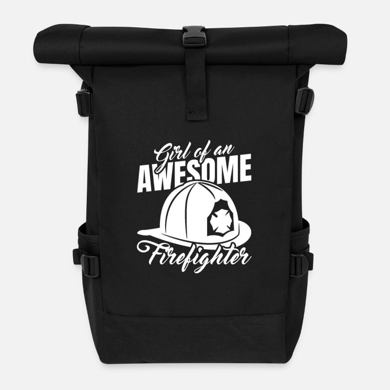 Tochter eines Feuerwehrmanns - Rolltop Rucksack - Schwarz