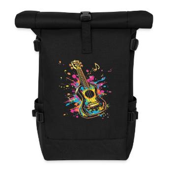 Ukulele Streetart - Rolltop Rucksack - Schwarz - Vorne