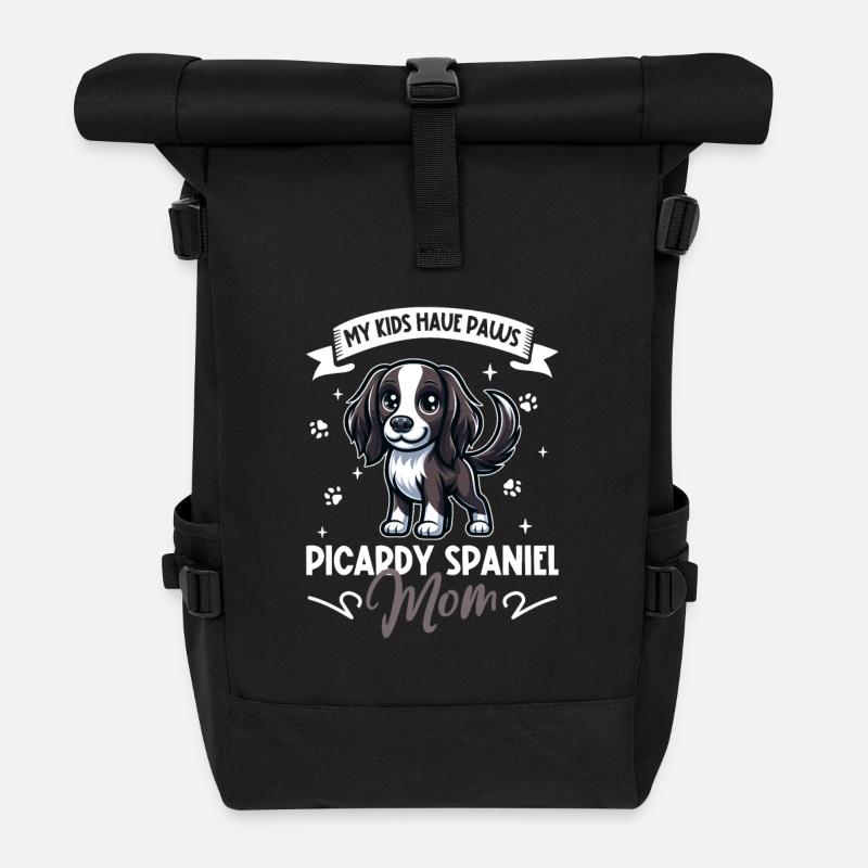 Epagneul Picard Mama - Sac à dos roll top - noir