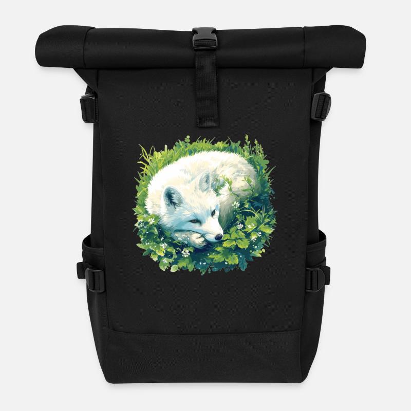 Arctic Fox Polarfüchse Polarfuchs - Rolltop Rucksack - Schwarz