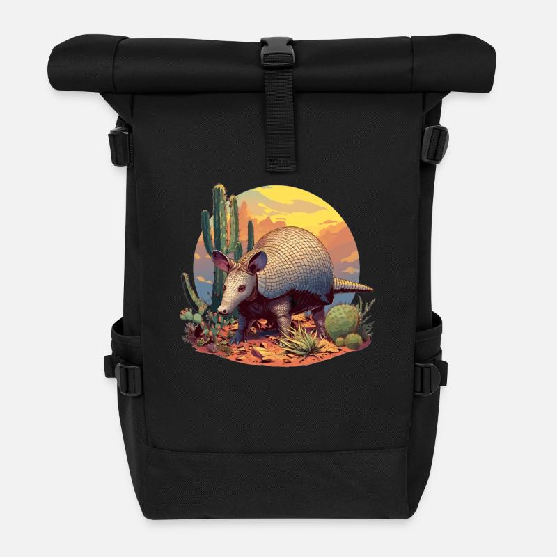 Armadillo Gürteltiere Gürteltier - Rolltop Rucksack - Schwarz